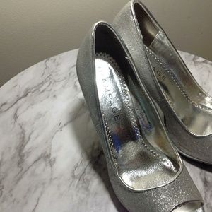 Silver Glitter Heels